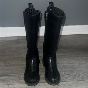 Black Knee-High Leather Boots